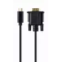 Gembird A-CM-VGAM-01 adaptérový kábel USB-C na VGA samec, 1920x1080 60 Hz, 2 m, čierny