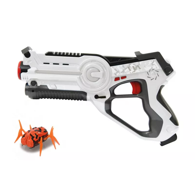 Jamara 410065 Impulse Laser Bug Hunt Set, hračkárska laserová pištoľ s terčom, biela/oranžová