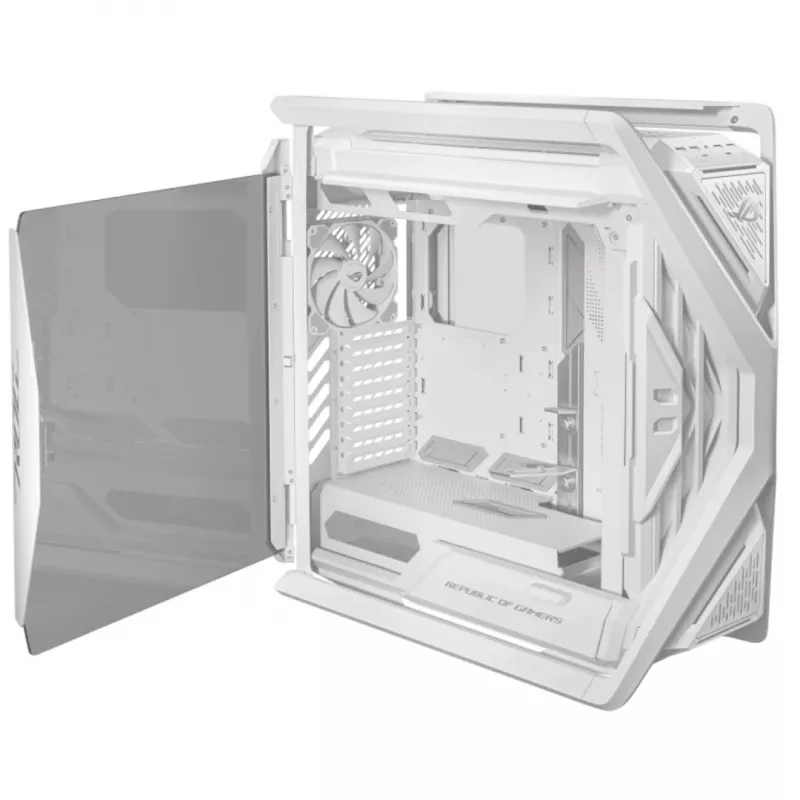 ASUS ROG GR701 Hyperion White, PC, biela, ATX, EATX, micro ATX, Mini-ITX, hliník, Multi, predný