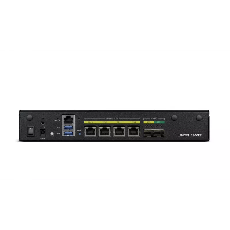 LANCOM 2100EF – SD-WAN brána – s optickým vláknom a Ethernet – 1GbE, 2.5GbE – 1U – cloudovo spravovaná – stolová/racková montáž (61109)