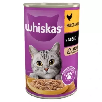 Whiskas vlhké krmivo pre mačky 400 g – kuracia chuť, dospelé mačky, konzerva