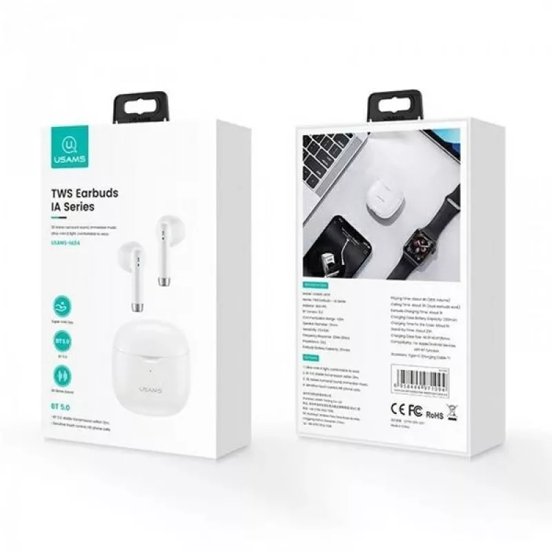 Bluetooth slúchadlá Usams TW S 5.0 IA Series biela