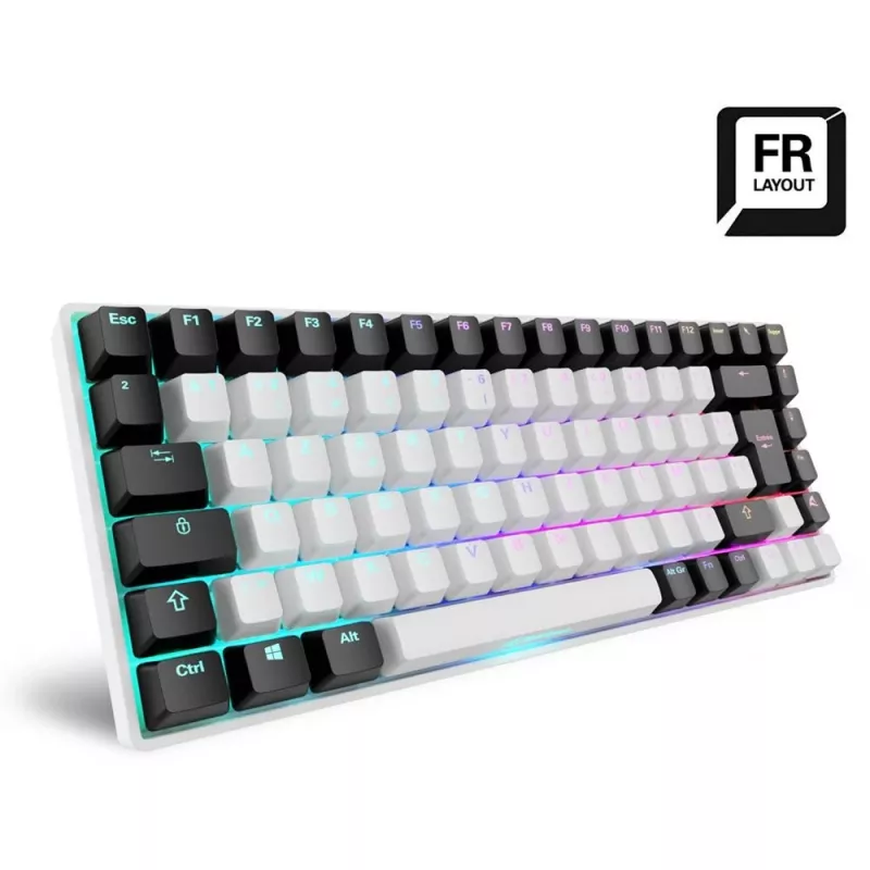 Sharkoon SKILLER SGK50 S3 klávesnica herná USB AZERTY francúzska biela