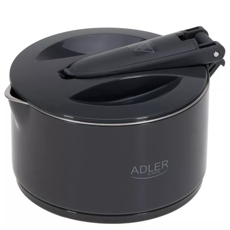 Elektrická rýchlovarná kanvica Adler AD 1377G, objem 0,6 L, 600 W, sivá, plast/silikón/nerez