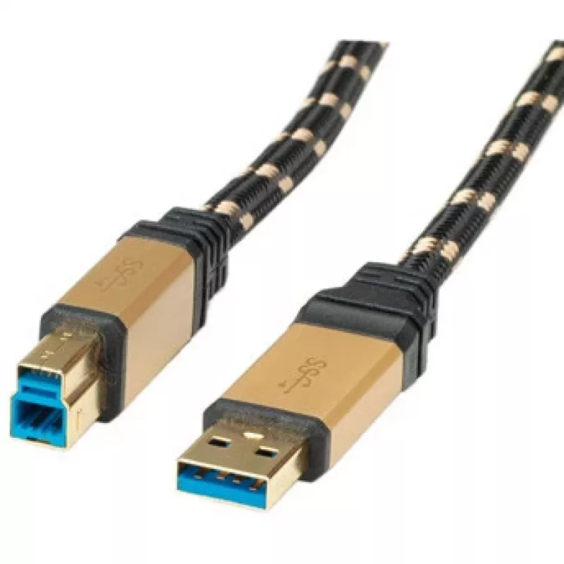 USB 3.0 kábel ROLINE GOLD typ A M - B M 3,0 m
