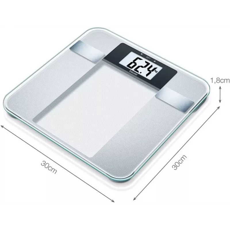 Beurer BG 13 Square sivá, transparentná elektronická osobná váha