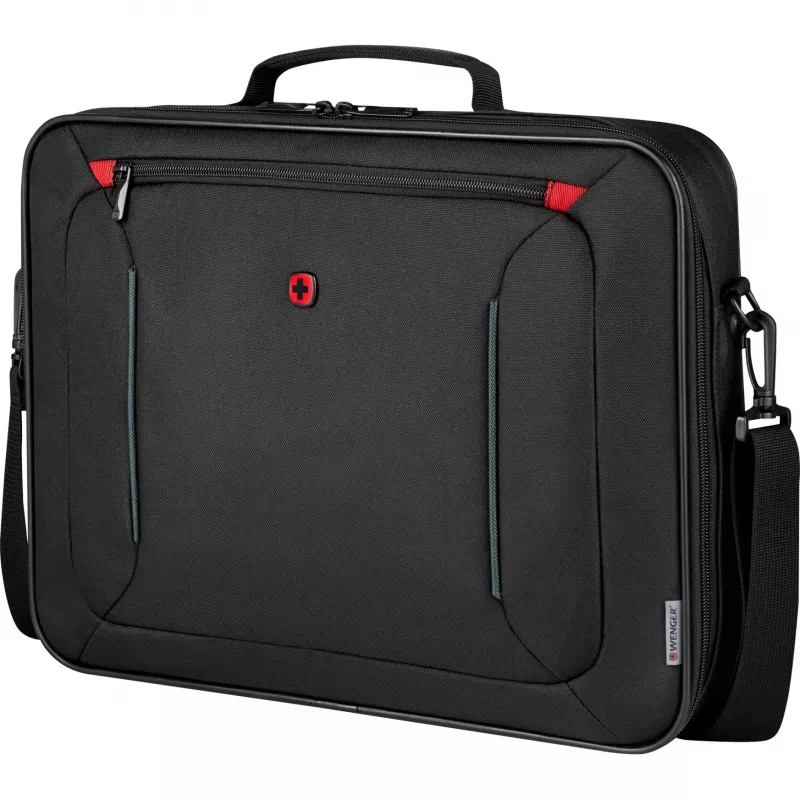 Taška na notebook Wenger BQ 16 Clamshell — vodeodolné čierne puzdro pre 16-palcové notebooky, robustné ochranné puzdro