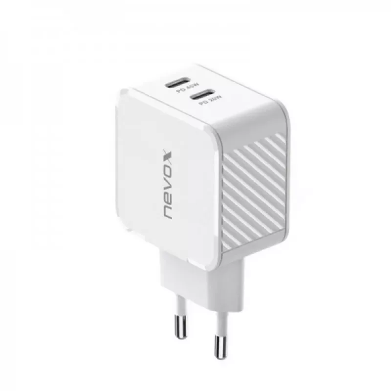Nevox 45W Dual USB-C Power Delivery GaN nabíjačka, biela, model 2569