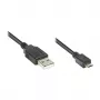 GoodConnections prepojovací kábel USB 2.0 konektor samec A na konektor samec Micro B, čierny, 3 m