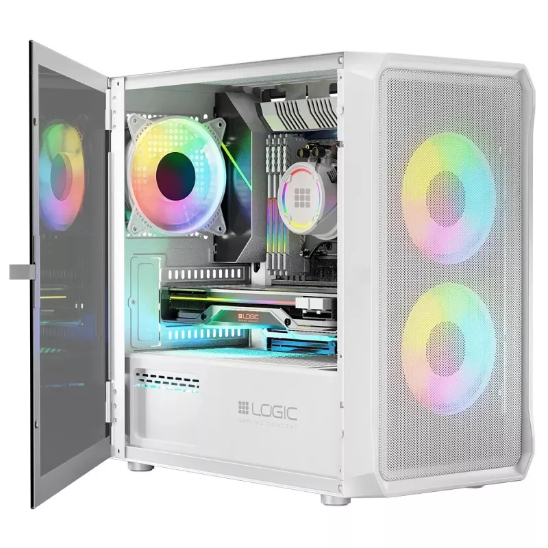 Logic PORTOS ARGB MINI USB 3.0 skriňa biela