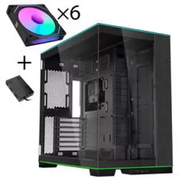 Lian Li O11 Dynamic EVO RGB PC skriňa bundle, Midi-Tower, ARGB, tvrdené sklo + 6x UNI FAN SL-INF Reverse Blade ventilátor - čierna
