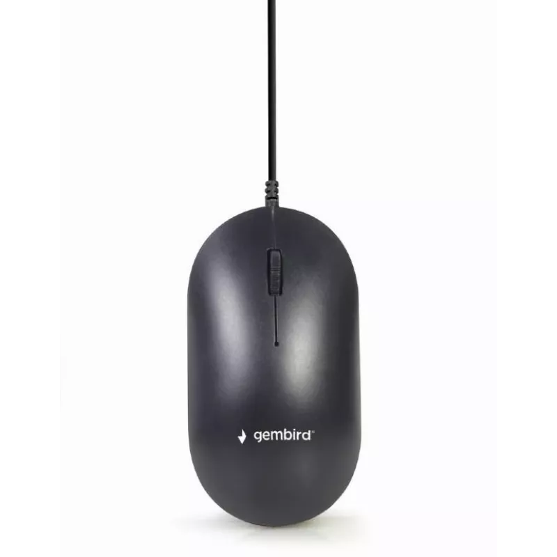 Káblová Full-Size klávesnica s myšou Gembird KBS-UML-01 — USB, QWERTY US, 104 tlačidiel, čierna
