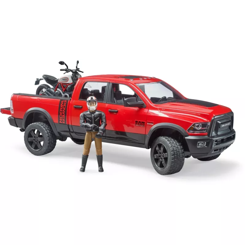 Dodge RAM 2500 Power Wagon s prívesom a motorkou Ducati 02502 BRUDER