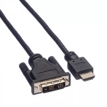 ROLINE adaptérový kábel HDMI na DVI-D (Single Link) - 1,5m - čierny (11.04.5516)