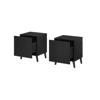 Nočný stolík cama meble NOVA 44x40x52 cm čierna matná — 1 zásuvka, rám 16 mm