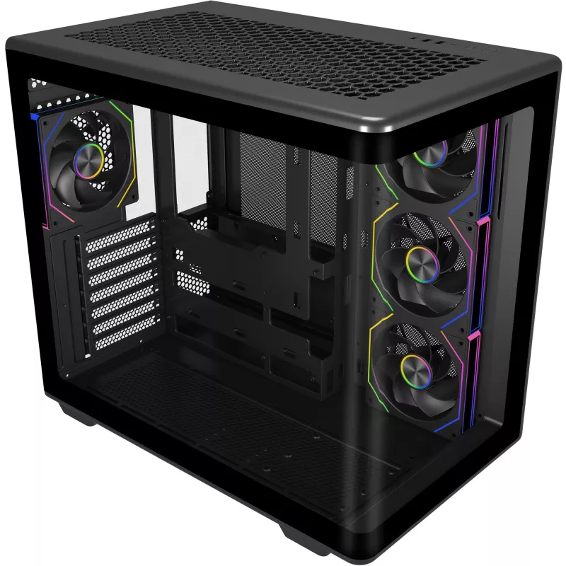 Elite 600 ARGB, skriňa tower čierna, 2x tvrdené sklo
