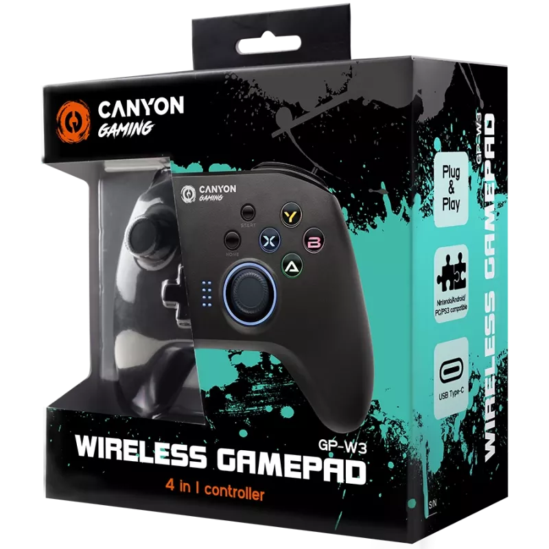 Joystick Canyon CND-GPW3 herný ovládač čierny