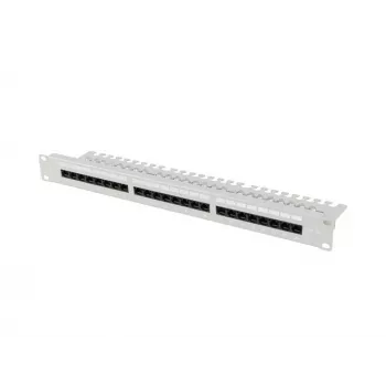 PATCH PANEL 24 PORT 1U 19 CAT.5E UTP S KÁBLOVÝM ORGANIZÉROM SIVÝ LANBERG