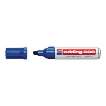 Permanentný marker Edding 500 klinový hrot modrý