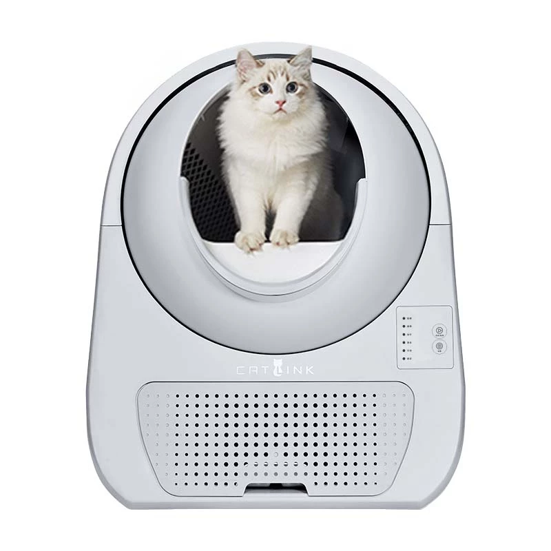 Samočistiaca toaleta pre mačky Catlink Scooper Young, sivá – 13 l, 600 × 580 mm, 12-V adaptér