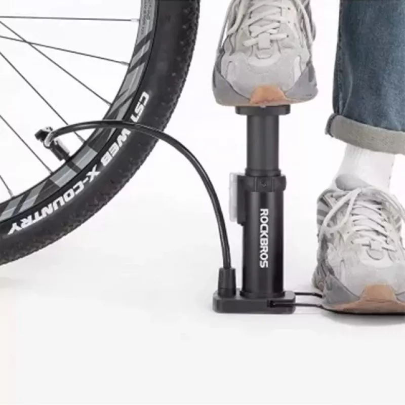 Rockbros 42610002001 bicyklová stojanová pumpa s manometrom čierna