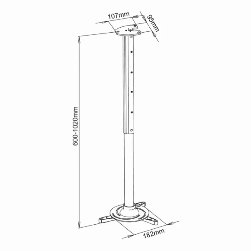 Sbox držiak projektora na strop max336mm 15kg PM-102XL
