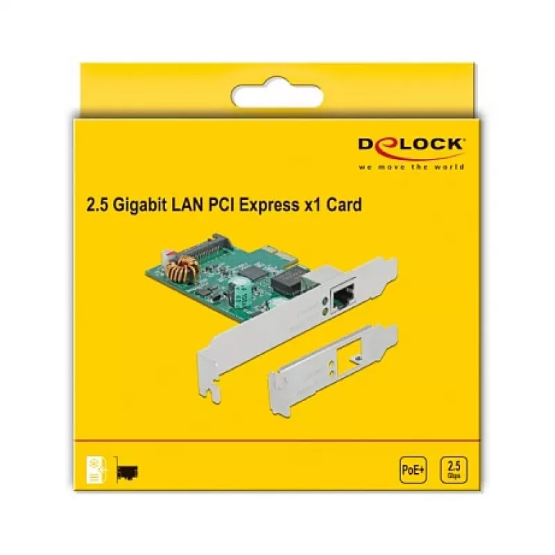 PCI Express x1 karta DeLOCK RTL8125 2.5 Gigabit LAN PoE+