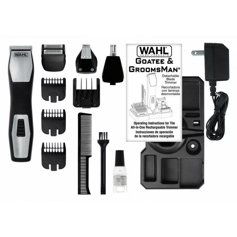 Strihač Wahl GroomsMan Pro batéria čierny nerezová oceľ 0,7 mm 3 cm