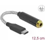 Mobilný audio kábel DeLOCK 66302 USB-C čierny 0,125 m