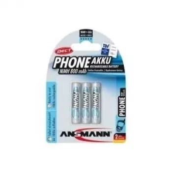 ANSMANN 5030142 NiMH akumulátor Micro AAA, telefón DECT, 800mAh, balenie 3 ks