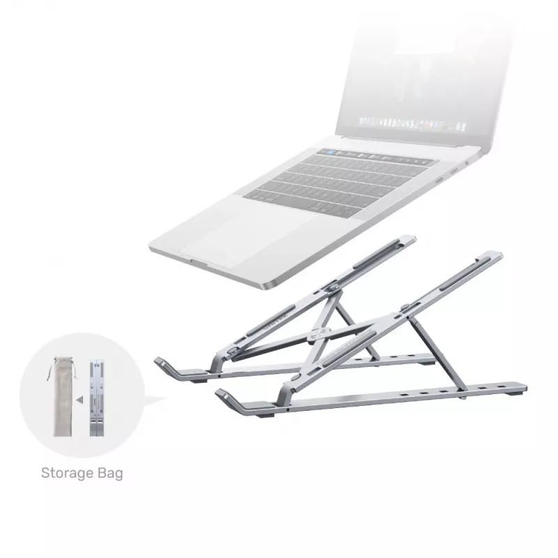 Unitek OT155SL skladací stojan na notebook, hliník, strieborný