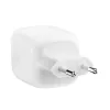 Interiérová AC rýchlonabíjačka Belkin WCH020KQ2MWH-B6 – 2x USB-C, 2 m integrovaný kábel, biela