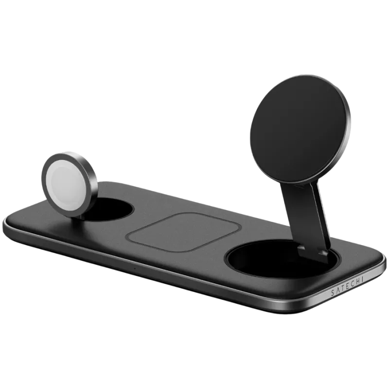 SATECHI Qi2 Trio Wireless Charging Pad - s typ A-, C-, G-konektormi