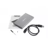 Externé HDD/SSD puzdro NATEC Rhino GO — 2,5 palca SATA, 9,5 mm, USB 3.0, hliník, sivé, až do 4 TB