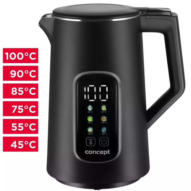 Elektrická kanvica Concept Solution RK3385 s reguláciou teploty, objem 1,7 L