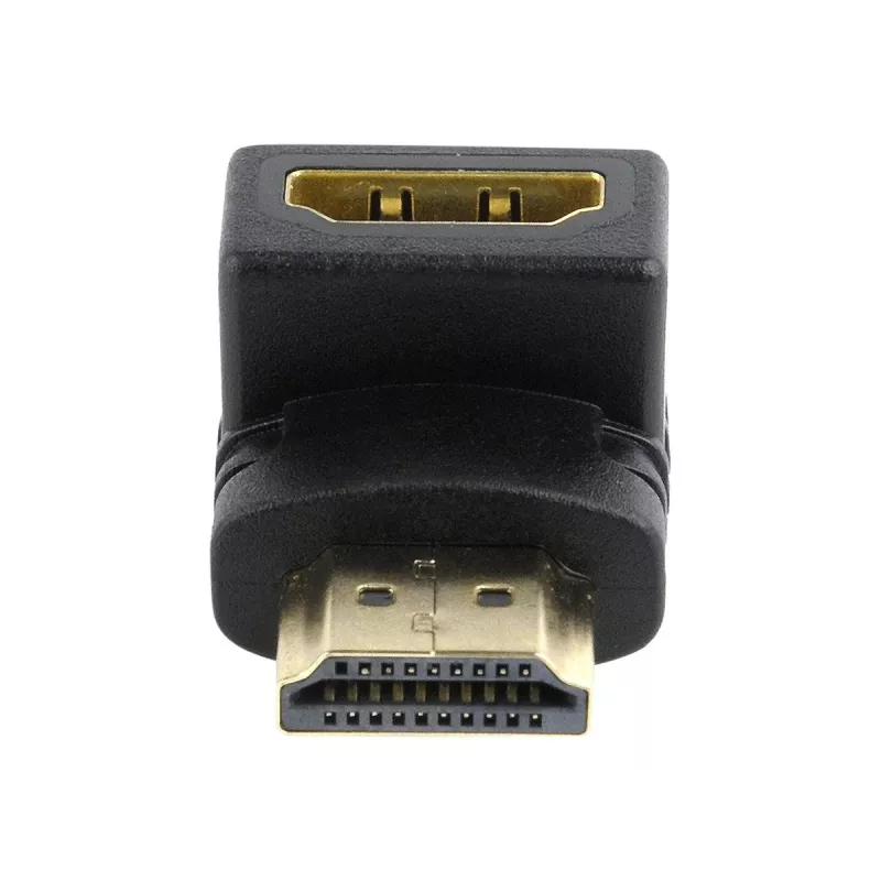 HDMI adaptér GEMBIRD A-HDMI90-FML, HDMI na HDMI, pravouhlý 90° adaptér, čierny