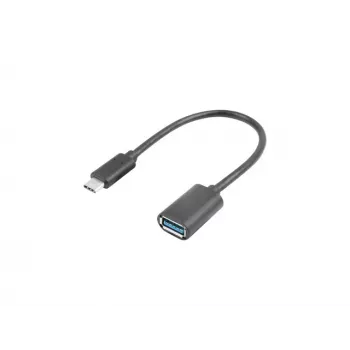 LANBERG AD-UC-UA-04 adaptér USB Type-C konektor samec - USB Type-A konektor samica 15cm čierny
