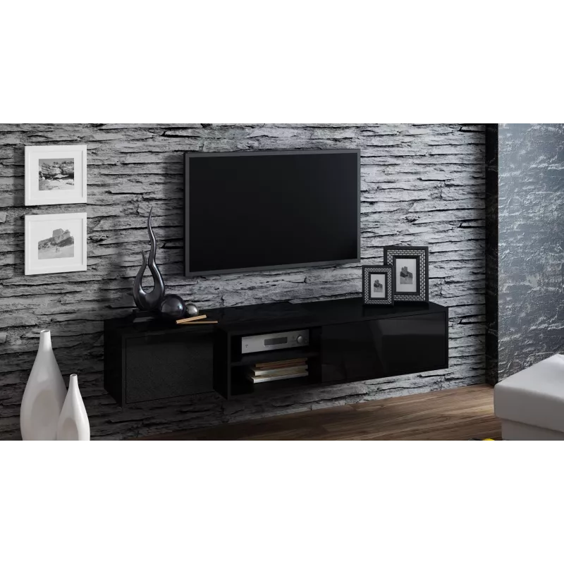 Cama TV skrinka SIGMA1 180 čierna/čierna lesklá