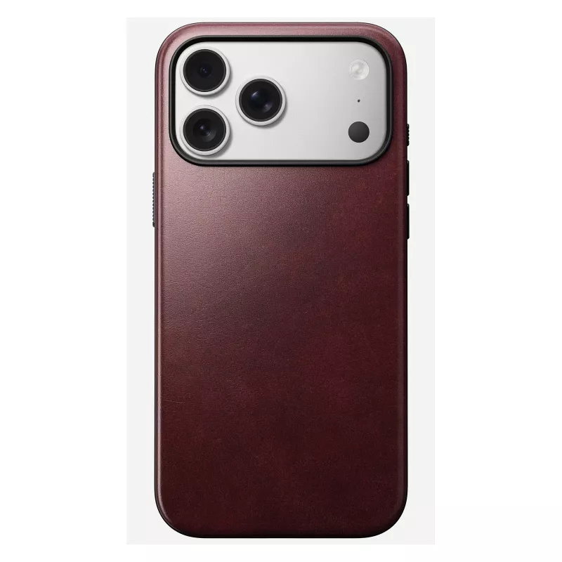 Kožené puzdro Nomad Modern pre iPhone 17 Pro Max (6,9 palcov) – bordová, koža+TPU+PC
