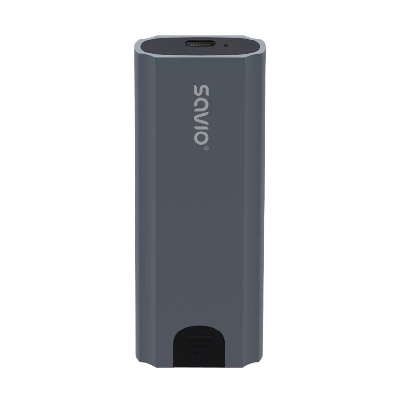 Puzdro na M.2 SSD SAVIO AK-67 sivé, USB 10 Gbit/s, podpora pre jednotlivé M.2 disky