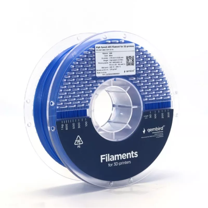 GEMBIRD ABS 1,75 mm 1 kg filament — modrá pre 3D tlač