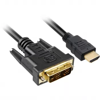 Sharkoon adaptérový kábel - Single Link - HDMI samec na DVI-D samca