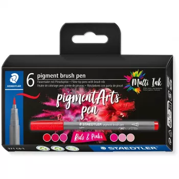 Brush Pen Staedtler Pigment Arts červené a ružové tóny 6 kusov
