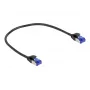 Sieťový kábel DeLOCK RJ45 Cat.6A S/FTP tenký 0.25m čierny
