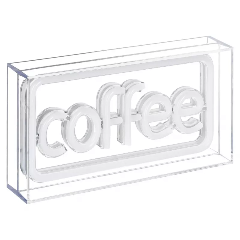 Neónová LED svetelná tabuľa ActiveJet AJE-NEON COFFEE, viacfarebná, USB 5V, povrchová montáž, rám z AS plastu