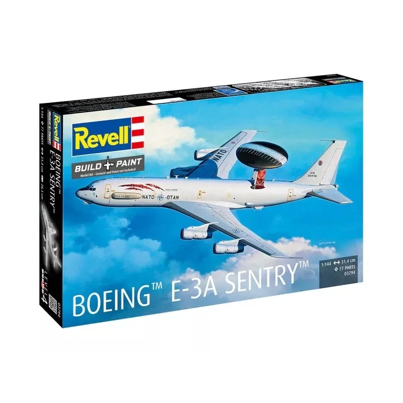 Plastový model REVELL Boeing E-3A Sentry model lietadla stavebnica v mierke 1:144