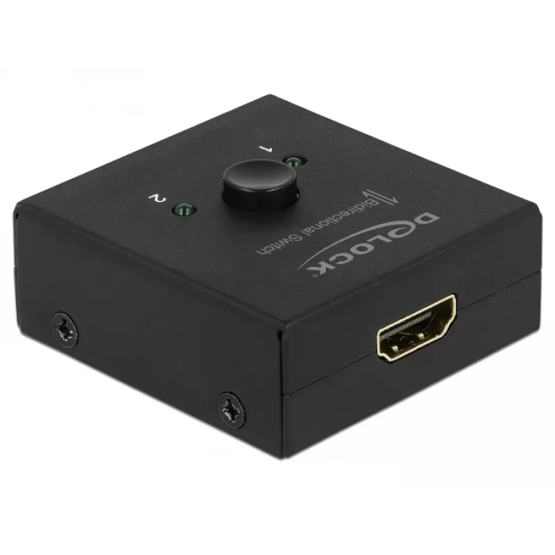 DeLock HDMI 2-1 obojsmerný 4K 60 Hz kompaktný - Retail Box - video/audio switch - 2 x HDMI - desktop (64072)