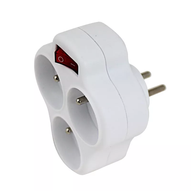 Esperanza ELK304W elektrický rozdeľovač, 3 zásuvky s vypínačom, biely