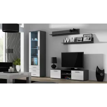 Cama TV stojan SOHO 140 sivá/biela lesklá