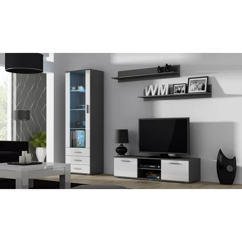 Cama TV stojan SOHO 140 sivý/biely lesklý